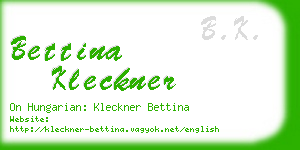bettina kleckner business card